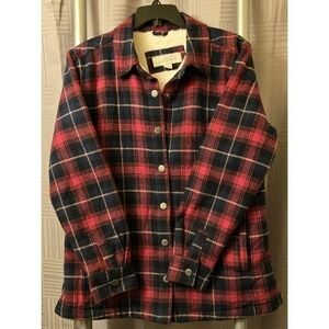 Gander Mountain Guide Series Flannel Shirt Shacket Heavyweight Red Plaid Medium